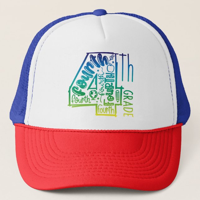 Casquette Trucker Hat 4e grade à la main (Devant)