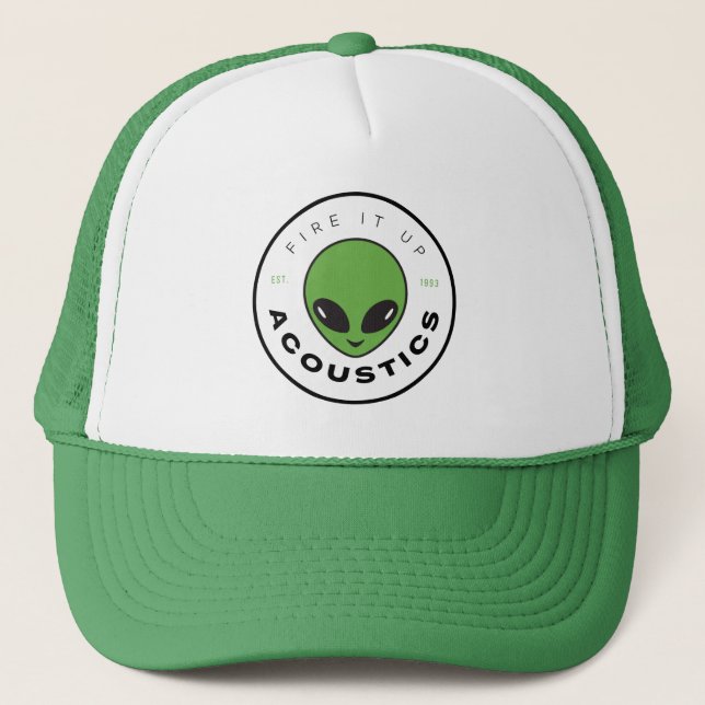 Casquette Trucker Hat - Fire Up Alien (peut modifier les cou (Devant)