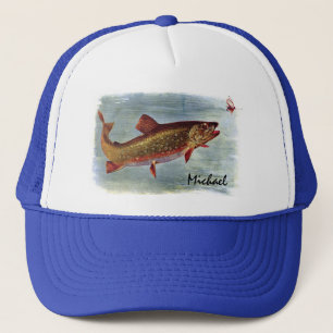 Casquette Truite arc-en-ciel personnalisé chassant un