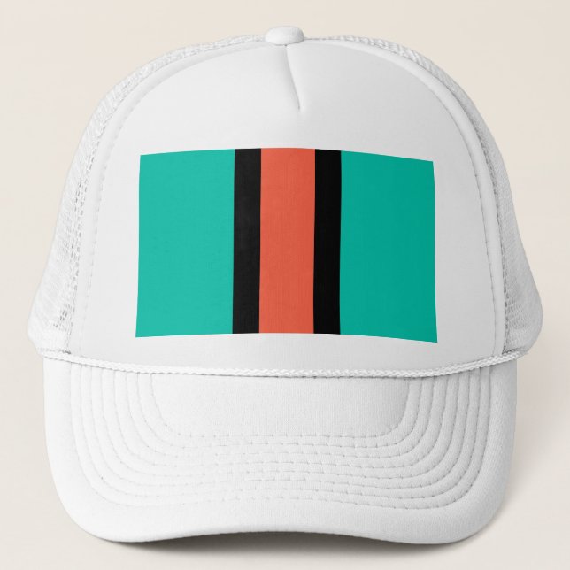 Casquette Turquoise, orange et noir (Devant)