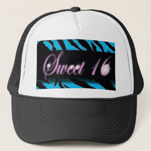 Casquette Turquoise Zebra imprimé Sweet 16