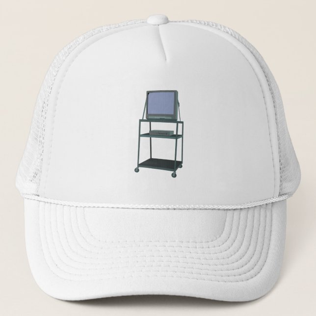 Casquette TV et chariot VCR Classe 80s 90s Funny School (Devant)