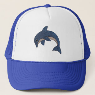 Casquette Type de dessin mignon Bleu Blanc Saut Dolphin
