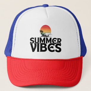 CASQUETTE TYPOGRAPHIE CITATIONS VACANCES PLAGE VIBES ÉTÉ