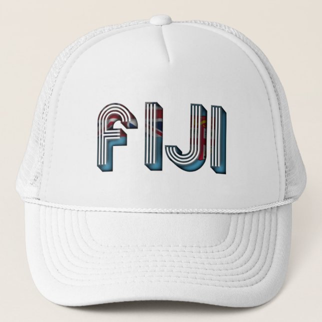Casquette Typographie du drapeau de Fidji Pacifique Sud (Devant)