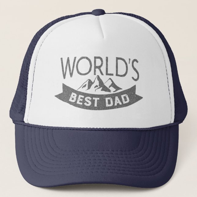 Casquette Typographie du meilleur papa du monde Police gris  (Devant)