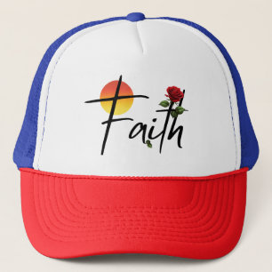 Casquette Typographie Faith Black avec rose