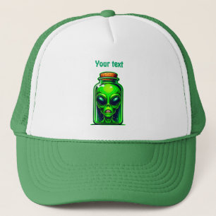 Casquette Un Alien vert dans une bouteille de Neon Illustrat