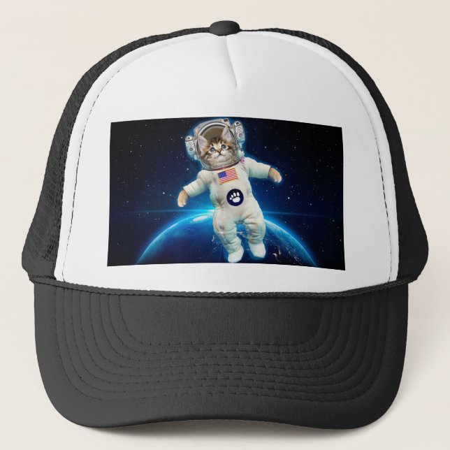 Casquette Un astronaute de chat dans l'espace (Devant)