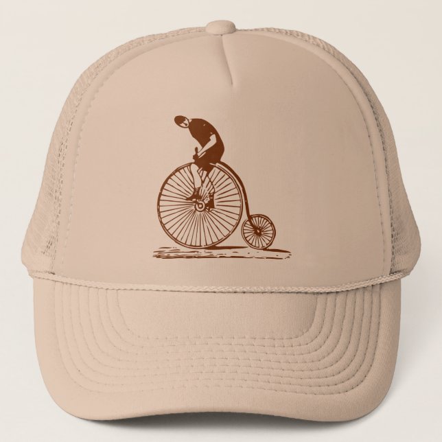 Casquette Un homme avec un penny Farthing - Brown (Devant)