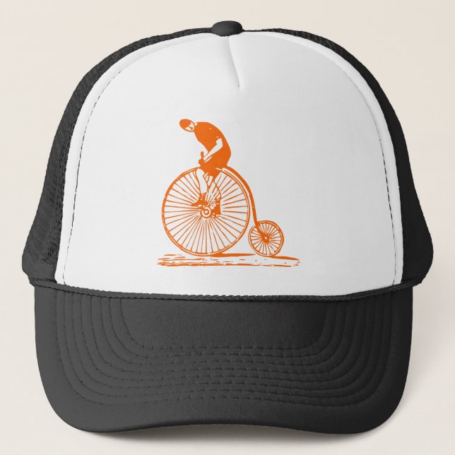 Casquette Un homme sur un penny Farthing - Orange (Devant)