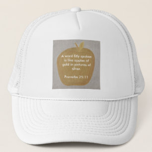 Casquette Un mot convenablement parlé, pommes d'or,