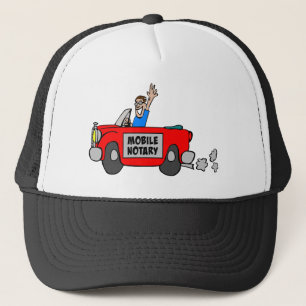 Casquette Un Notaire Public Mobile Conduit Une Voiture Rouge