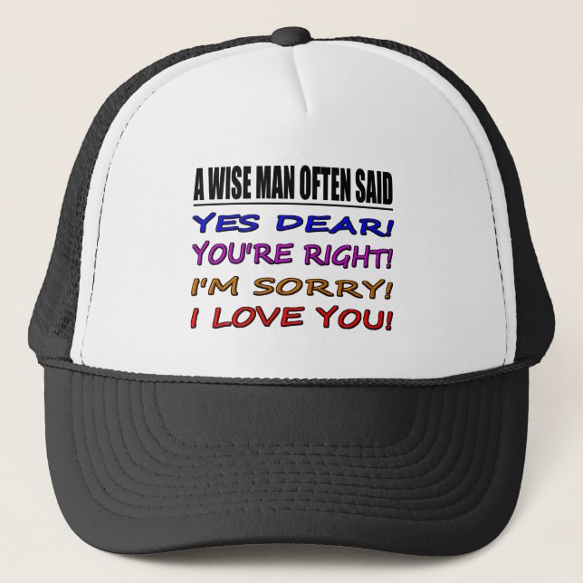 Casquette Un sage souvent a dit oui cher… je t'aime (Devant)
