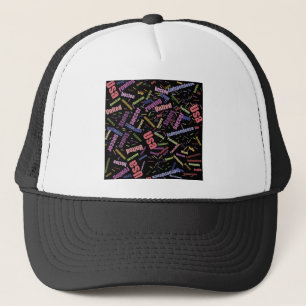 Casquette Une collection de mots colorés qui décrivent l'Amé