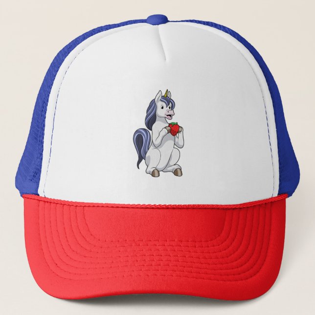 Casquette Unicorne aux fruits de fraise (Devant)