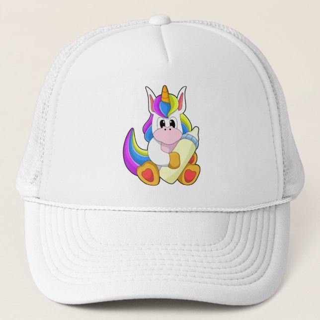 Casquette Unicorne avec bouteille de lait (Devant)