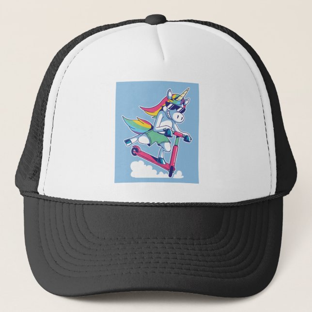 Casquette Unicorne sur un scooter (Devant)