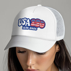 Casquette USA 250 - 250e anniversaire d'Amérique Rouge Blanc
