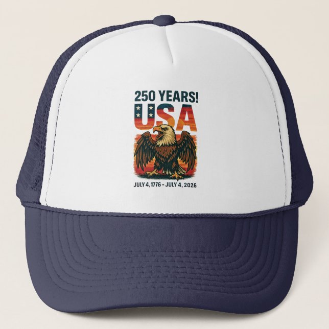 Casquette USA 250 Years - Patriotic Bald Eagle 4 juillet 202 (Devant)