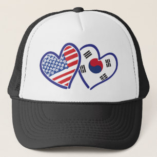 Casquette USA Corée du Sud aime les coeurs