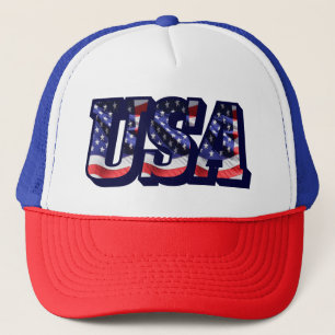 Casquette USA Flag Letters, American Flag Trucker Hat