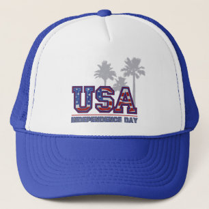 Casquette USA Palm Independence Day Trucker Hats