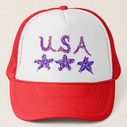 Casquette USA Rouge Blanc Bleu Étoiles Patriotique