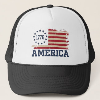 Casquette USA Vintage 1776 America Distressed Flag