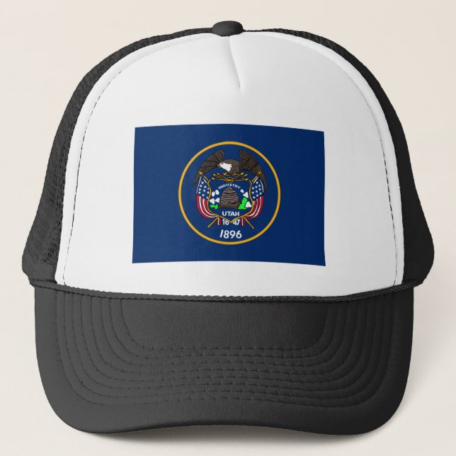 Casquette Utah : Le drapeau américain de l'État de la ruche, (Devant)