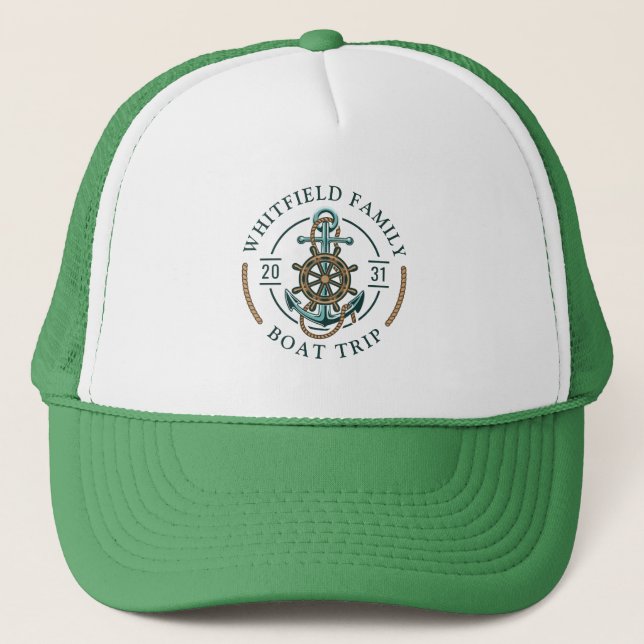 Casquette Vacances en famille sur mesure Voyage en bateau na (Devant)