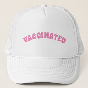 Casquette Vacciné rose et blanc