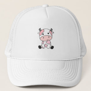 Casquette Vache de fraise mignonne Vache de fraise rose Kawa