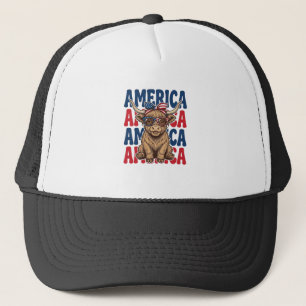 Casquette Vache des Highlands patriotique Amérique Vintage C