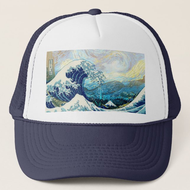 CASQUETTE VAGUE DE KANAGAWA EN ARRIÈRE - PLAN DE NUIT STARRY (Devant)