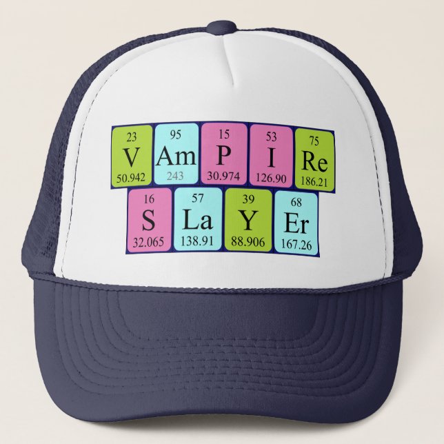 Casquette Vampire Slayer phrase de table périodique casquett (Devant)