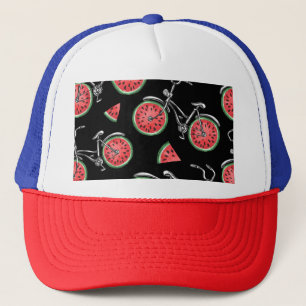 Casquette Vélos à roue de pastèque, motif d'été.