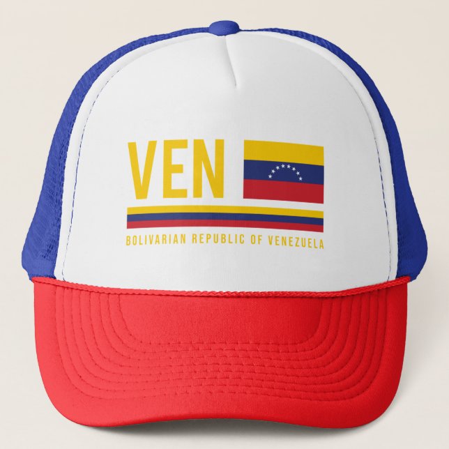 Casquette Venezuela Drapeau et code ISO Alpha 3 Design (Devant)