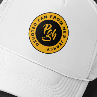 Casquette Ventilateur Burgh personnalisé Noir Or Rétro Pgh