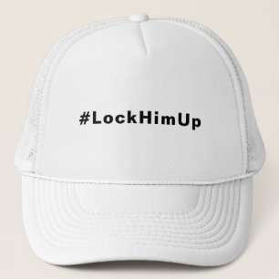 Casquette Verrouillez-le #LockHimUp texte noir blanc minimal