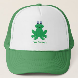 Casquette vert de grenouille de bande dessinée