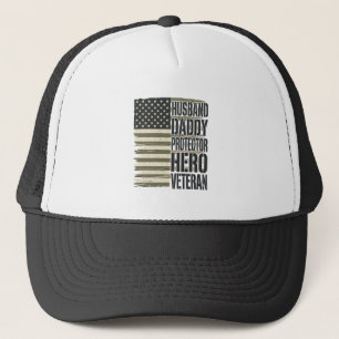 Casquette Vétéran Mari Papa Protecteur Héros Chemise Drapeau