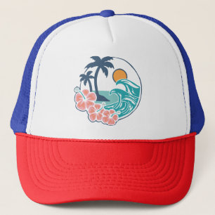 Casquette Vibes d'été Plage au coucher du soleil, Coucher de