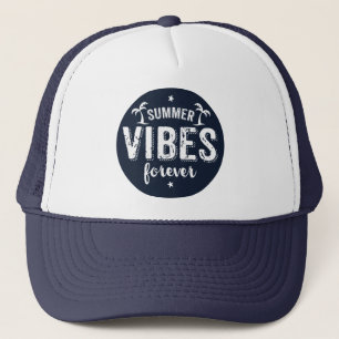 Casquette Vibes d'été pour toujours blanc et bleu marine