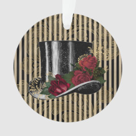 Casquette victorien noir sur Black Gold Damask Str