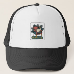 Casquette Vieille Vie de Pug Lunettes de soleil de chien coo