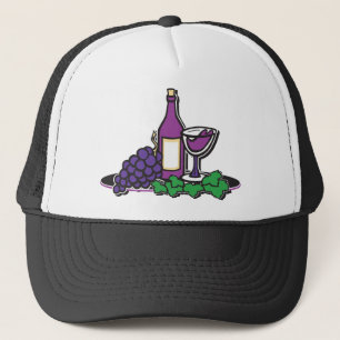 Casquette Vin rouge et raisins pourpres