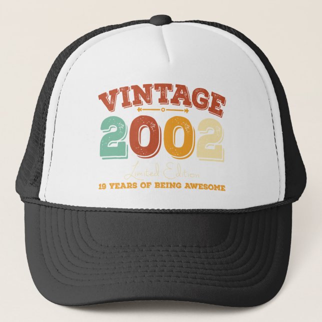 Casquette Vintage 2002, 19 ANS D'ÊTRE INCROYABLE (Devant)