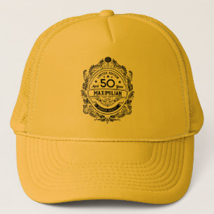 Casquette Vintage 50e anniversaire Whiskey Étiquette avec vo