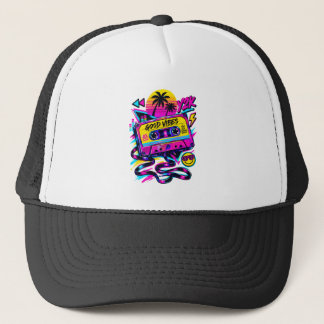 Casquette Vintage 90s Retro Cassette Neon Cyberpunk Trucker